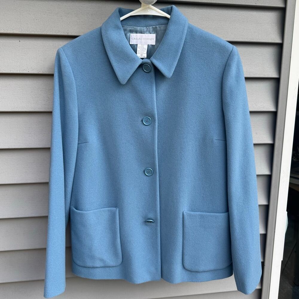 Vintage Casual Corner size 10 Wool Cashmere Button Front Patch Pocket Jacket